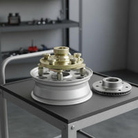 Universal Wheel Stabilizer Clamp Balances Centerless Wheels for Auto Repair Shop