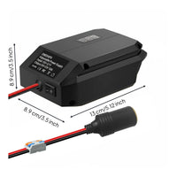 Overcurrent Protection Adjustable Battery Adapter Built-in Switch 18V to 12V Converter 10A Output for Electricians, Garage, Workbench