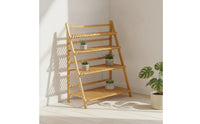 Folding Plant Stand Freestanding Flower Rack Wooden for Living Room, Gardeners