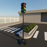 Illuminated Traffic Light Toy with Stand Automatic Toy Traffic Indicator with Pole Manual Indicator Light Model Freestanding for Children, Toddlers, Teachers, Playroom, Classroom, Preschool