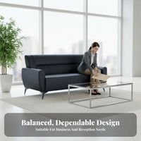 Simple Modern Design 3-Seater Office Sofa Comfortable 3-Seater Waiting Bench Stable Construction Reception Seating Easy to Clean for Visitors, Business Owners, Patients, Airport, Hospital