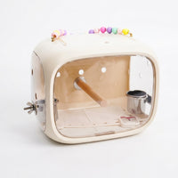 Bird Carrier Cage with Rigid See-through design, Portable Outdoor Bird Cage with Top Handle, Secure Bird Viewing Cage for Travel Use