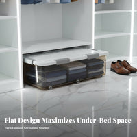 Flat Rolling Box Lowheight Design Underbed Bin particlesresistant for Bedroom, Parents