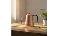 Copper Gooseneck Kettle Handcrafted Copper Kettle Textured Vessel for Tea Time