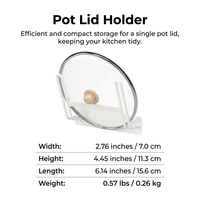 Wall Mounted Pot Lid Holder, Modern Storage Rack, Iron Wire Pot Cover Organizer for Apartment Kitchen, Pot Lid Storage Rack with Drip Tray