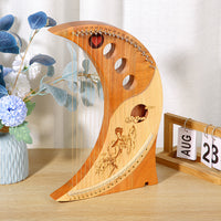 19-String Small Harp Moon Crescent Lyre for Beginners, Miniature Konghou, Small Lyre Instrument