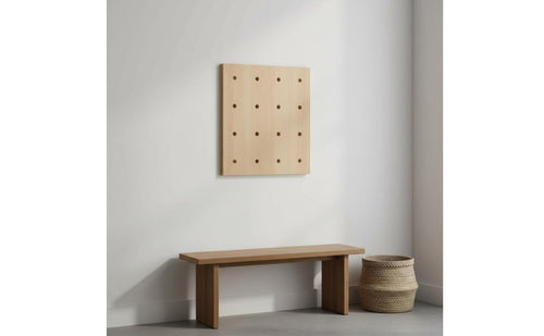 Wooden Pegboard Organizer Solid Wood Wall Mounted Pegboard Shelf Versatile Design Decorative Hole Board for Students, Entryway, Office