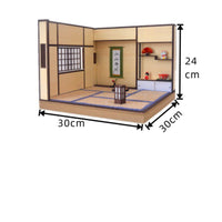 LED Lighting Washitsu Miniature Model Miniature Japanese Room Kit Japanese Design Room Box for Doll Collectors, Hobbyists, Display, Photography Backdrop