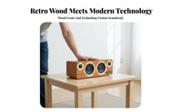 Powered Car Subwoofer Deep Bass Bluetooth Speaker Wooden for Road Trips