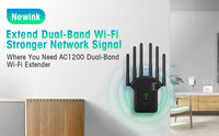 AC1200M双频中继器 无线信号放大器 5G大功率扩展器wifi Repeater 欧规
