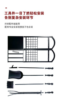 真火壁炉清灰工具五件全套配件不锈钢套装铸铁储木柴火架火钳灰铲.