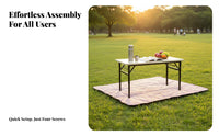 Folding Desk Foldable Design Folding Computer Desk Reinforced Steel Frame Rectangular Dining Table for Students, Crafters, Outdoor, Dorm Room, Bedroom
