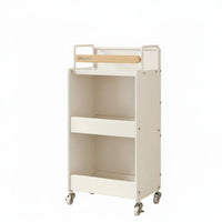 Multi-Tier Storage Trolley Movable with casters Tiered Rolling Shelf for Students