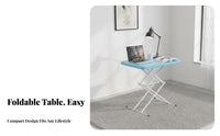 Adjustable Height Folding Table Foldable Design Adjustable Height Desk Space Saving Portable Laptop Desk for Remote Workers, Outdoor, Camping, Bedroom