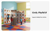 Kids Indoor Climbing Wall Develops Coordination & Balance children's Physical Training Facility Smooth Rounded Edges Wall Mounted Play Structure
