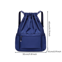 Large Capacity Wet Dry Separation Bag Multiple Pockets Drawstring Backpack Nylon Sackpack for Athletes, Students, Sports, Beach, Travel, School