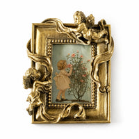 Photo Frame with Angel Figures Ornate Angel Frame Intricate for Entryway