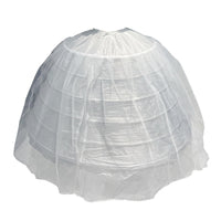 Bridal Dress Slip Adjustable Six-Hoop Crinoline White for Stage, Brides, Dancers