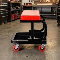 Rolling Workshop Stool Compact Storage Workshop Stool 300 Capacity Work Seating for Mechanics, Repair Shop