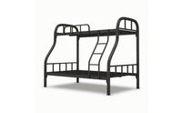 Industrial Bunk Bed with Safety Guardrail and Ladder Long-Lasting Iron Bunk Bed Stable Furniture Reinforced for Students