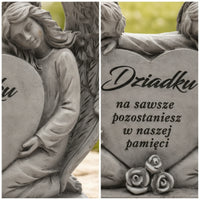 Angel Statue Peaceful Memorial Plaque with Angels Inspirational for Grave