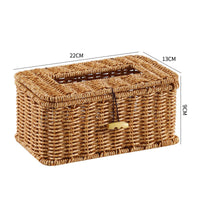 Imitation Rattan Tissue Box Easy to Clean Wicker Design Napkin Dispenser