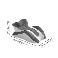 Memory Foam Prone-Sleeping Pillow Recessed Channel Sleep Accessory Two-Tone Gray