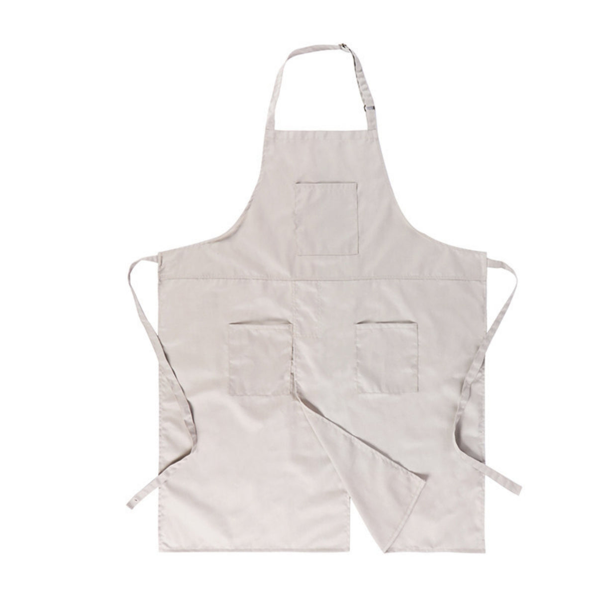 Wide Coverage Split-Leg Apron Three Pockets Work Apron Adjustable Buckle Workwear Long