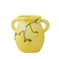 Urn Planter with Handles Textured Flower Pot Ornate for Entryway