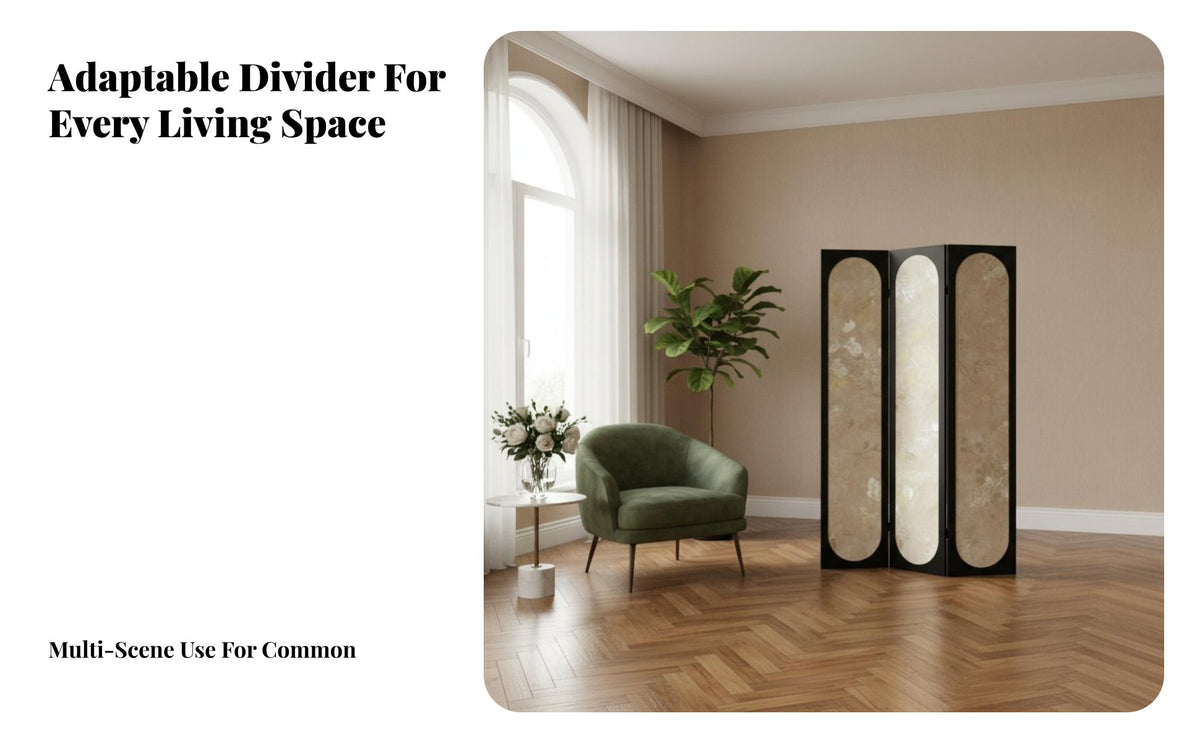 Foldable Design Freestanding Folding Screen Mobile Folding Panel Divider Decorative Background Partition Wall Portable for Interior Designers, Homeowners, Office Workers, Bedroom, Studio Apartment, Reception Area, Restaurant