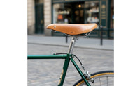 Vintage-Style Leather Bike Seat with Springs Sprung Leather Cycle Saddle Retro Bike Saddle Cushioned for Commuters, Cyclists, City Cruisers, Road Bikes