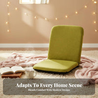 Foldable Design Adjustable Backrest Lounger Padded Cushion Adjustable Backrest Seat Space-Saving Floor Chair Cushy Cushioning for Students, Young Adults, Telecommuting Workers, Dorm Room, Bay Window, Small Apartments, Gaming Corner