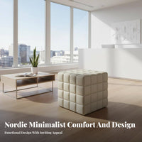 Upholstered Cube Seat Nordic aesthetic sectional Sofa Block Shape for Business Owners