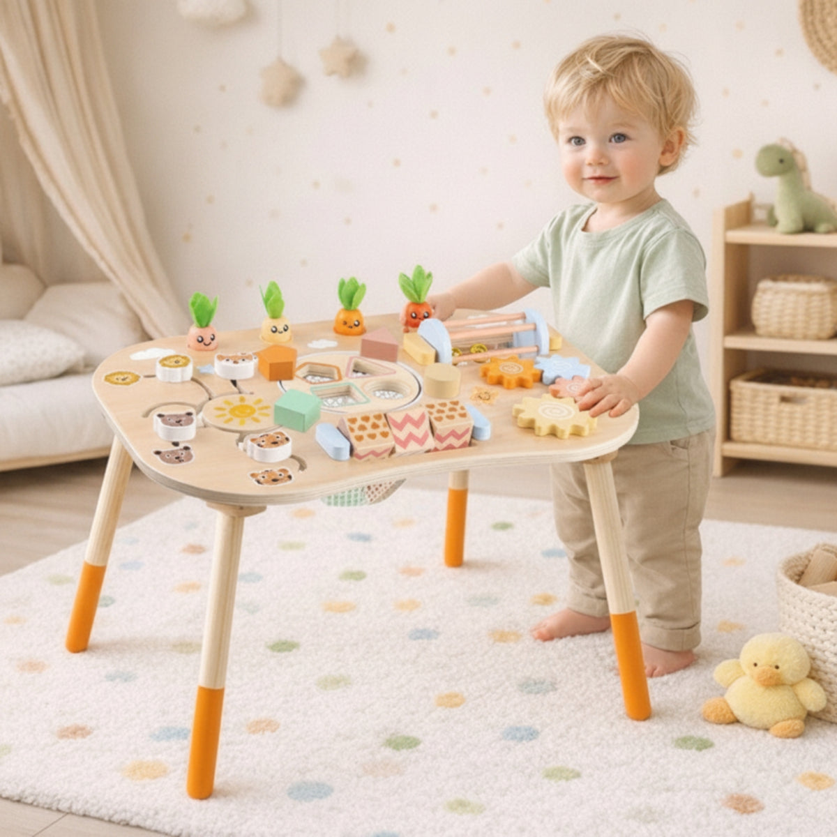 Young Child Activity Table Montessori Bead Maze Table Sensory Furniture for Young Children, Preschoolers, Playroom, Daycare, Nursery