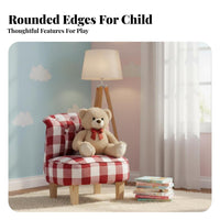 Button-Tufted Mini Sofa Cute Design kids' Furniture Rolled Arms for Girls, Boys