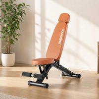 Foldable Weight Bench Compact Bench with Leg Rollers Full Body Exercise Equipment for Home Athletes