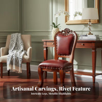 Padded Accent Stool With Backrest Upholstered Vanity Stool Carved features
