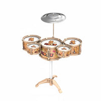 Children's Drum Set with cymbals Musical Drum Toy Set with Stool Interactive Instrument for Preschoolers
