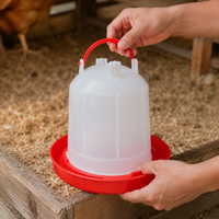 Poultry Feeder 5L, Set of 2, Round & Leak-Proof, 10cm High, for Chicken Coop and Ornamental Poultry