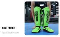 2 Pieces Shin Instep Guards Shock Absorbing Muay Thai Leg Guards Thickened Padding Spar Arena Shin Pads for Adults, Fighting Artists, Training, Gym