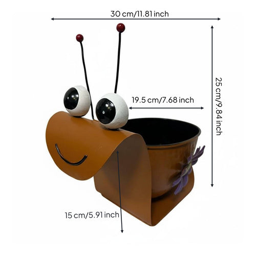 Metal Planter Decorative Flower Pot Whimsical Design for Balcony