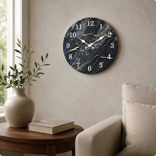 Wood Grain Wall Clock Battery Powered Vintage Wall Clock Easy to Read