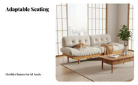 petclaw-resistant resistant Resistant 3-Seater cushioned Sofa Japanese aesthetic Living Room Seating Minimalist Design Couch animalsuitable for Small Apartment Dwellers, Homeowners, Families, Lounge Area, Bedroom, Dorm, Office