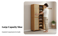 Bamboo Footwear Organizer Large Capacity Shoe Cabinet Space-saving Storage Household Furniture with Breathable Panels Suitable for Families Adults Hallway Bedroom