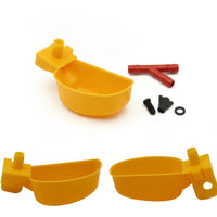 Plastic Bird Water Cup with T Connector Easy to Install Automatic Bird Drinker Cup Hanging Poultry Waterer Long-Lasting for Birds, Coop