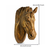 Faux Horse Head Wall Decor Antique Bronze Horse Head Wall Mount Realistic for Equestrians