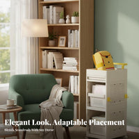 Under-Desk Book Trolley Multi-Functional 2-Tier Rolling Organizer Large Capacity