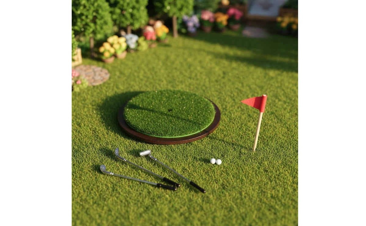 Miniature Golf Equipment Model Desktop Decoration Dollhouse Golf Course for Hobbyists