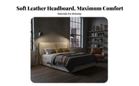 Modern Minimalist floor-standing & designStanding Headboard Soft Padded Bed rearrest Slim contour Upholstered Panel No Installation Required for Renters, homeowners, Adults, Apartment, Guest Room