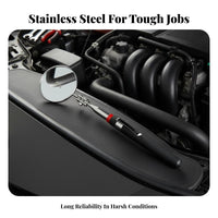 Car Engine Inspection Mirror Stainless Extendable Automotive Mirror Lightweight Pen Fastener Design for Garages, Workshops